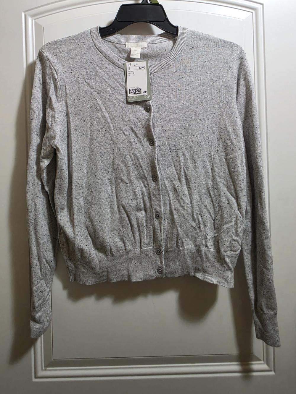 H&M Light Heather Gray Crewneck Button Cardigan